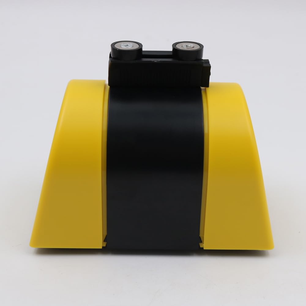 POFET Cinta de Barrera para Colas retráctil magnética de 5m, Negro/Amarillo