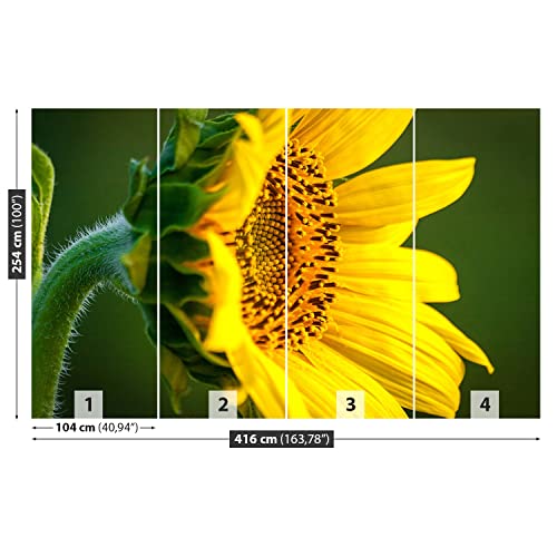 Papier peint camouflage Tulup 416x254cm grand format motif tournesol