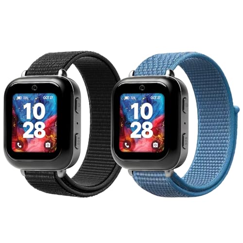 NewJourney Kids Nylon Bands Compatible with Bark Watch Breathable Hook&Loop Band for Boys Girls