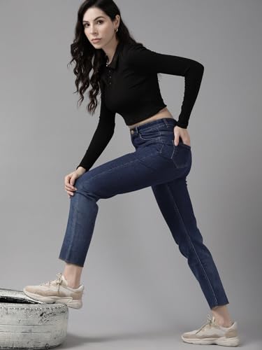 Image of GUTI Womens High Rise Crop Length Jeans()