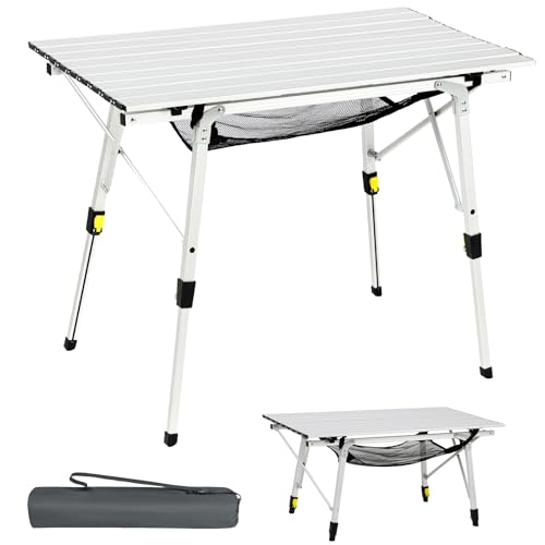 Portal Camping Tables That Fold up 90×53cm Picnic Table Folding Portable with Height Adjustable...