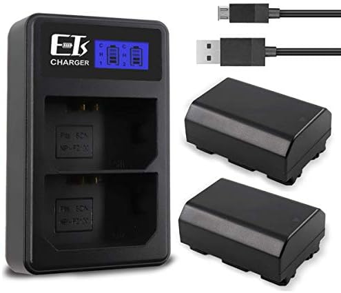 ETSUSA Sony NP FZ100 Battery Replacement (2 Pack) with Dual Charger Compatible with Sony Battery Sony A9 A7R III A7 III Camera (Upgraded 2500mAh)