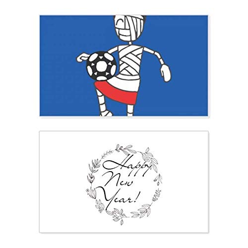 Tarjeta de felicitación de Año Nuevo "Mummy Football" para regalar buenos deseos