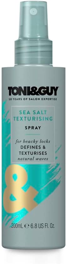 Toni & Guy Sea Salt Texture Spray, Hair Spray that Defines and Texturises Natural Waves, Perfect Sea Salt Spray for an Effortless, Beachy Look, Unisex, 200 ml