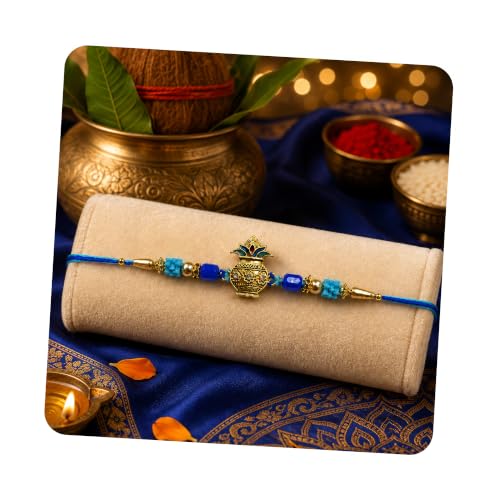 Image of CraftVatika Designer Rakhi Set for Brother Boy Men, Kalash Rakhi Gift Combo for Brother Man, Rakhis for Rakshabandhan, Rakshabandhan Gift for Brother, Designer Rakshasutra Raki for Raksha Bandhan