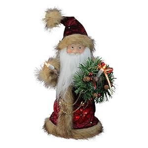 Kurt Adler 10-Light Burgundy and Brown Santa Treetop, 10-Inch Kurt Adler 10 Light Burgundy and Brown Santa Treetop 10 Inch