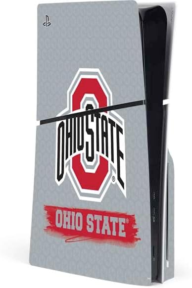 Skinit Decal Gaming Skin Compatible with PS5 Slim Disk Console - Officially Licensed Ohio State University Buckeyes Design