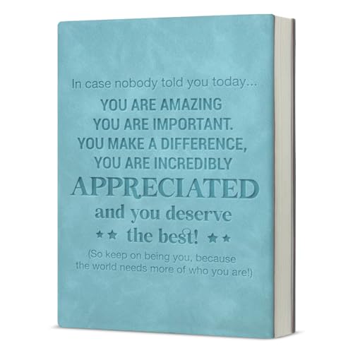 KTJGMBY Diario de cuero para regalos de agradecimiento para empleados, regalos inspiradores para compañeros de trabajo, positivo en caso de que nadie te dijera hoy, diario de escritura de cuero