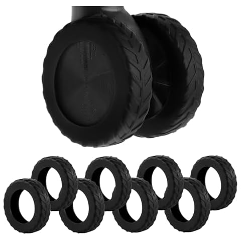 WONFAITH ​​8 Pcs Luggage Wheel Protector Covers for 2-2.4'' Spinner Wheel, Luggage Silent Silicone Protective Wheel for Carry-on Suitcases, Shockproof Silent Noise Reduction Protector, Black Cover