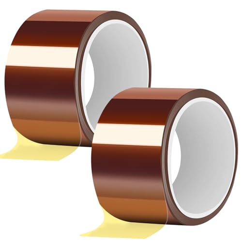 Image of Heat Resistant Tape, Heat Tape,High Temperature Tape,Heat Vinyl Press Tape for Heat Transfer,Polyimide Tape for Protecting CPU, Circuit Board, Soldering (2 Rolls, 2 Inch x 108 ft (33m))