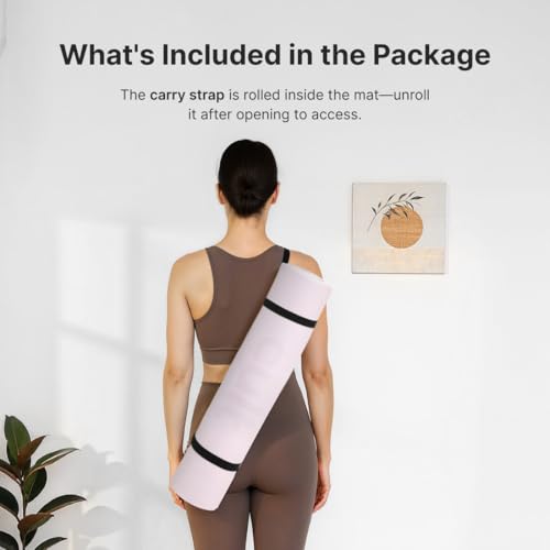 Image of Cult Yoga Mat 4mm EVA with Carry Strap - Lightweight, Non-Slip, Cushioned & Sweat-Resistant Exercise Mat - Eco-Friendly Workout Mat for Yoga, Pilates, Meditation & Home Gym - Pink