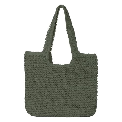 Image of GOLDTIMO Beach Bags for Women - Summer Soft Large Woven Shoulder Purse Handbag, Beach Tote Straw Bag for Summer Vacation