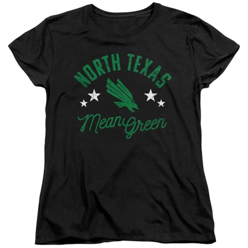 University of North Texas Mean Green Women's T Shirt, Black, Large