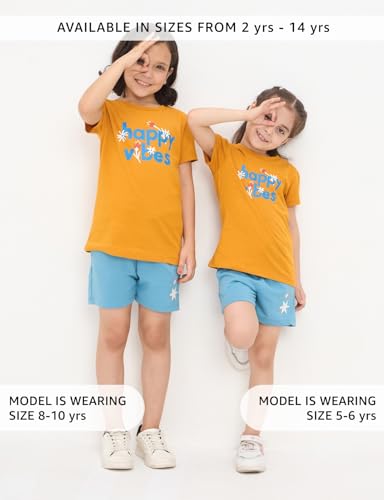 Image of Amazon Brand - Symbol Girls 100% Cotton Graphic Printed Half Sleeves Regular fit T-Shirt