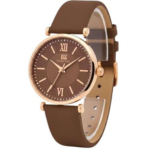 Image of IIK COLLECTION Watches for Women Round Dial |Analogue Quartz Movemnet Ladies Watch|Long Battery Life|Leather Bracelet Strap|Buckle Lock Clasp Safety Watches for Girls