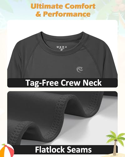 Image of Boys UPF 50+ Swim Shirt Long Sleeve, 1 or 2 Pack Rash Guard Tops