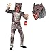 Produktbild Morph Werwolf Kostüm Kinder, Wolf Kostüm Kinder, Halloween Kostum Kind Werwolf, Wolfskostum Kind, Karneval Kostüme, Fasching, L
