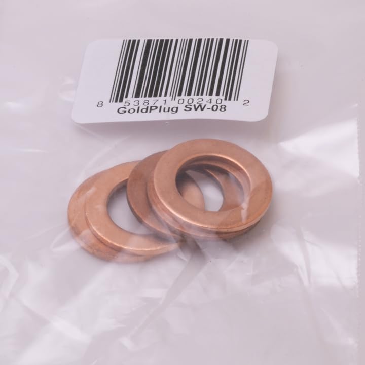 Image of GoldPlug SW-08 | Made in USA | Copper Crush Washer | 14mm, 22.2mm OD x 1.5mm Thick - 5-Pack |