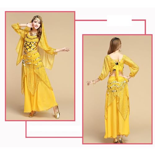Camiseta de danza del vientre con monedas para mujer top corto de carnaval 6