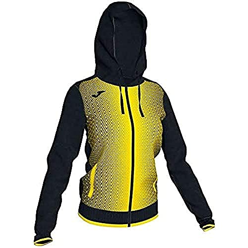 Joma Supernova Sudaderas, Mujer, Negro-Amarillo, XL