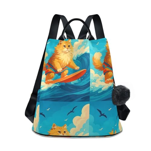 Sac à dos chat bleu protecteur contre le vol avec sa poche zippée dos