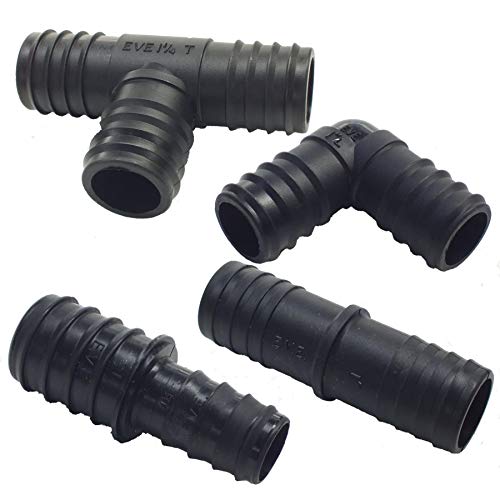 Hortafix Pond Pipe corrugated pipe Elbow 1 1/2" 38mm Barbed, Black