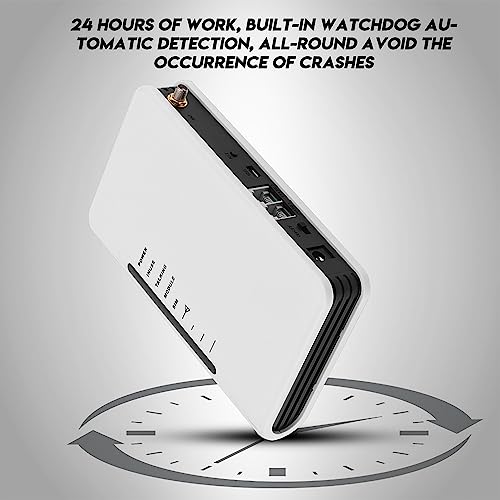 Akozon Kabelloser Telefonadapter, GSM-Kabel-zu-Kabel-Telefonzelle, 24-Stunden-Arbeitsterminal, kann Alarmrecorder-Box, EU-100-240-V-Gateway mit Eingangserkennung verbinden