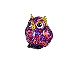 Manzana pidou, hucha de cerámica, diseño de búho, oliva morado, 15,2 x 13 x 15,5 cm