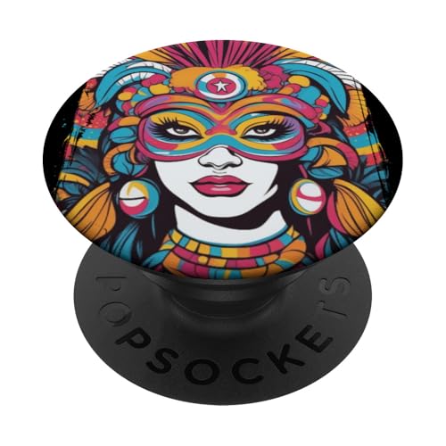 Disfraz de máscara de carnaval de Río para cumpleaños, recuerdo de Brasil PopSockets PopGrip Adhesivo