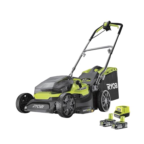 RYOBI - RY18LMH37A-225 Tondeuse Hybride sans Fil avec 2 Batteries 2,5 Ah Sac de ramassage 45 l
