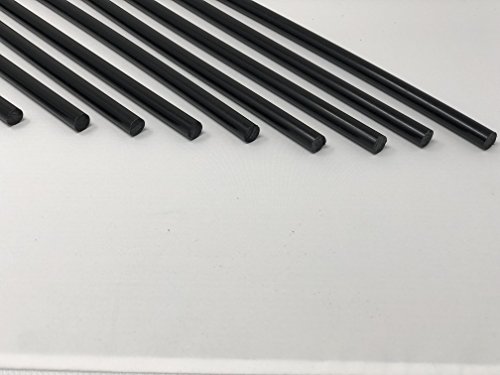 Image of Acetal Copolymer Plastic Round Rod 1 /2 inch Diameter, 12 inch Length - Black Color - Pack 10