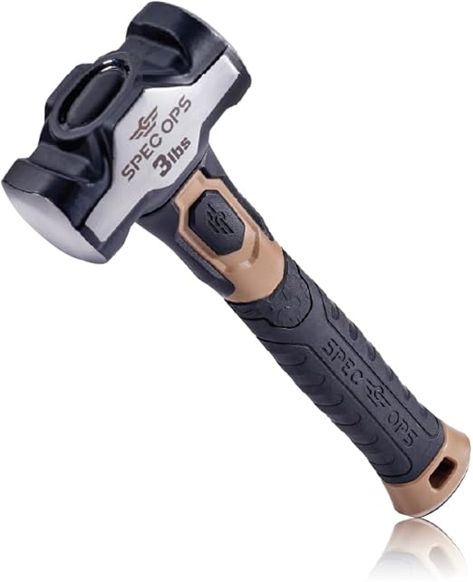 Spec Ops Tools Drilling Hammer, 3 Lbs Sledge Hammer with BiMaterial