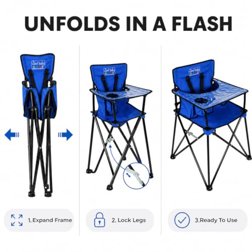 Image of ciao! baby Portable High Chair, for Travel and Camping, Royal Blue