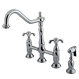 Kingston Brass KS1271TXBS French Country Bridge Kitchen Faucet...
