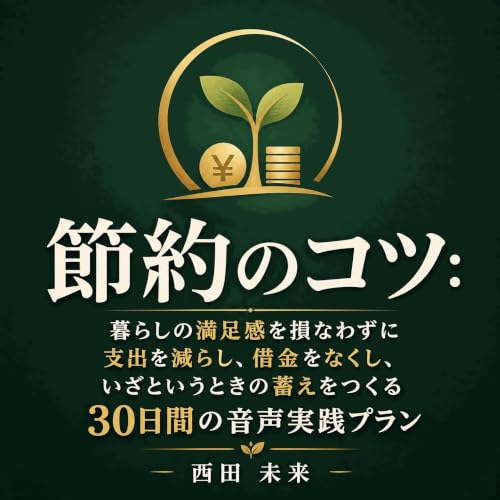 『節約のコツ：暮らしの満足感を損なわずに支出を減らし、借金をなくし、いざというときの蓄えをつくる30日間の音声実践プラン』のカバーアート