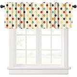 Retro Polka Dot Valances Curtain,70s Design Colorful Dotted Print Rod Pocket Small Valance Treatments Modern Beige Home Décor for Living Room Bedroom Kitchen Bathroom,54' x 18'