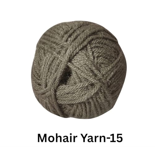 Image of VCR Mohair Nylon Very Deep Olive Yarn, 100 Grams Hank, 196 Meters Length, Acrylic 75%, Mohair Nylon 25%, Pack of 1 Yarn, Soft Crosia Threads, Suitable for Winter Garments.
