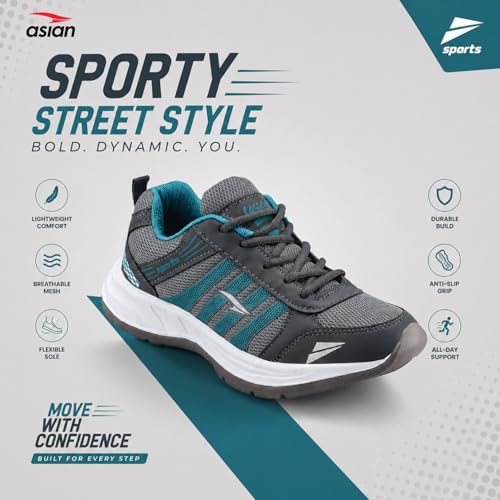 Image of ASIAN Wonder-21 Men's Running Shoes | Lace-Up Shoes with Lightweight Mesh Upper | Cushioned Comfort & Durable Grip for Daily Use