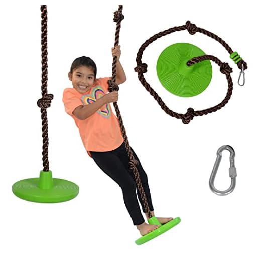 Swurfer Disco - 3-in-1 Multi-Purpose Sit, Stand, & Climb Disc Swing, Heavy Duty Climbing Rope Swing - 6 Foot Rope with Four Adjustable Knots, Holds 200lbs, Ages 4 and Up