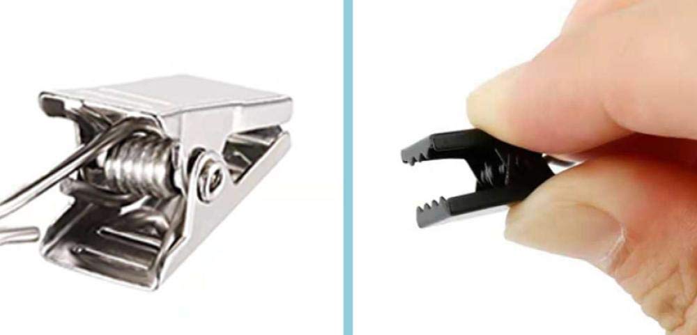 Confezione da 100 Clip per Tende, Piccole Clip per Tende in Metallo con Ganci, per Anelli per Tende, Asta da Bagno, luci, Foto, canovaccio, Vernice Bianca (Vernice Bianca) (Argento Bianco)