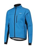 ARSUXEO Thermal Fleece Winter Cycling Jacekt for Men Windproof Insulated Bike Running Active Jacket Blue X-Large