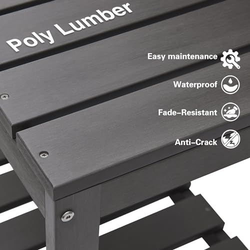EFURDEN-Potting-Bench-Table-Outdoor-Potting-Table-Made-of-Poly-Lumber-Wood-Like-Gardening-Table-and-Potting-StationGray EFURDEN Potting Bench Table Outdoor Potting Table Made of Poly Lumber Wood Like Gardening Table and Potting StationGray