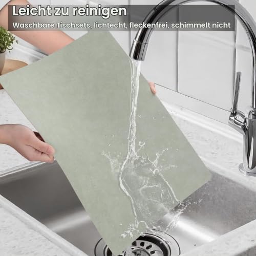 YIHELU Tischset Abwaschbar & Untersetzer, Doppelseitige Platzsets 4er Set – Ansicht 5