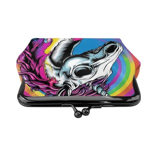Coin Purse Vintage Pouch Buckle Clutch Bag Halloween rainbow Unicorns Zombie (1) Kiss-lock Change Purse Clasp Closure Wallets For Women2