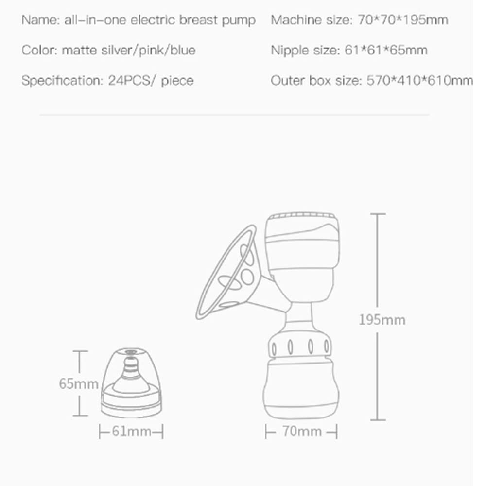 Tiralatte elettrico singolo, compatto e portatile, 9 livelli regolabili, display a LED, senza BPA, senza lattice, ricaricabile per l'allattamento al seno - blu