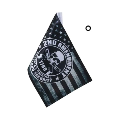 E-Most Antique 2nd Amendment Flag - American‘s Original Homeland Security Motorcycle Flag 6 x 10 Inch with 4/5 In Sleeve for 3/8 In Round Flagpole Cover