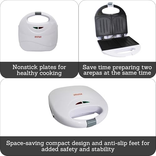 Image of IMUSA 2 Slot Electric Sandwich Maker for Breakfast Nonstick, White
