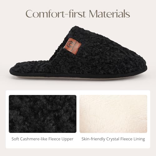 Women’s Fuzzy Scuff Slippers, Comfy Supportive Foam Slip-On House Shoes for Indoor Bedroom3