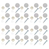 HOMSFOU Dekorative Spiegelschrauben für Vielseitige Montage 30 Satz aus Edelstahl mit Dichtung und Fein Geformten Kanten Silberfarben im Heimgebrauch