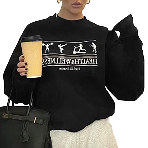 Sweatshirt femme pullover jumper hoodie sweat tops décontracté lâche